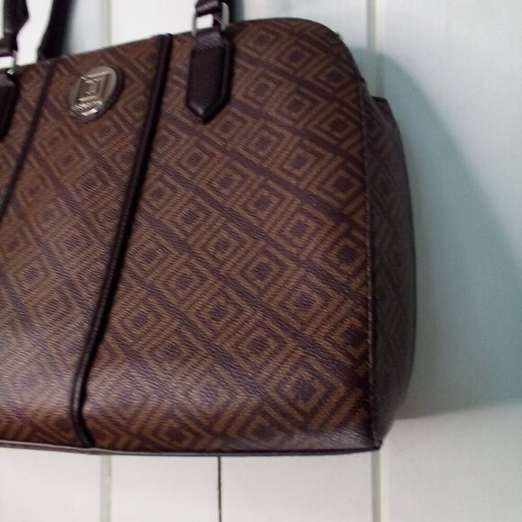 Liz Claiborne Satchel Laptop Media Career Bag Top Handle 3 Sections Brown - Picture 5 of 15